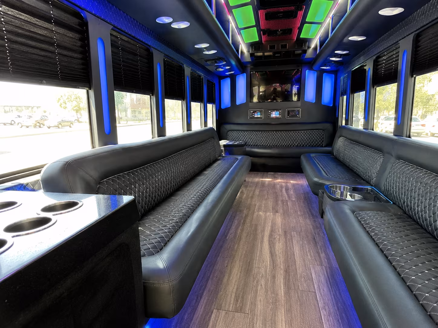 maple grove 15 passenger party bus inside