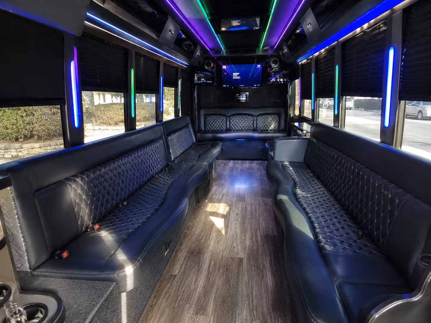 maple grove 15 passenger party bus interior
