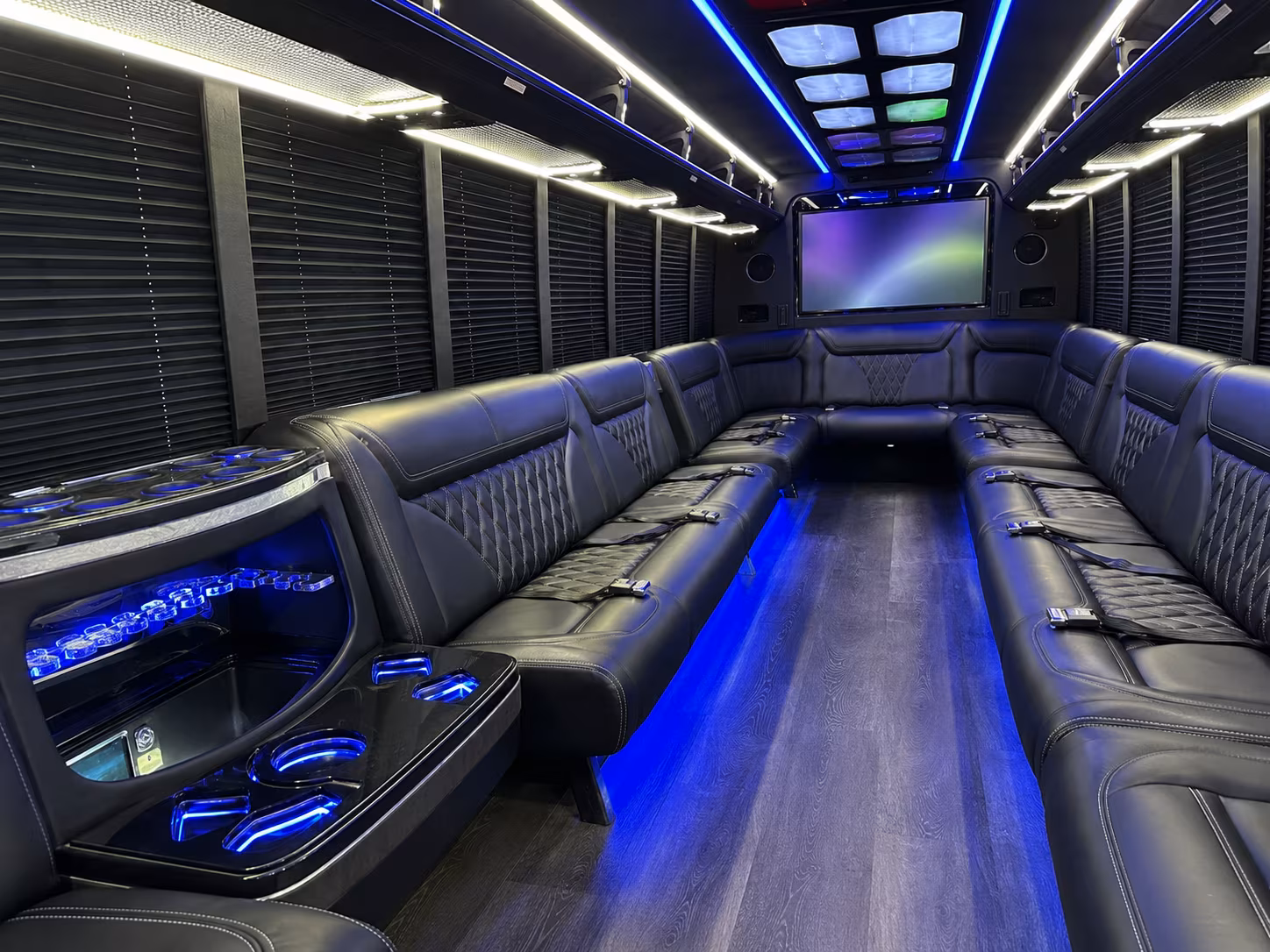 maple grove 20 passenger party bus inside