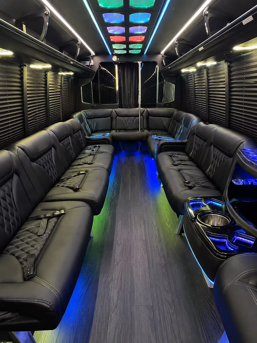 maple grove 20 passenger party bus interior