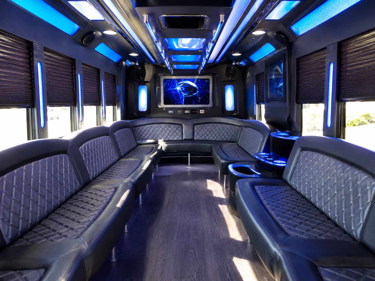 maple grove 28 passenger party bus inside