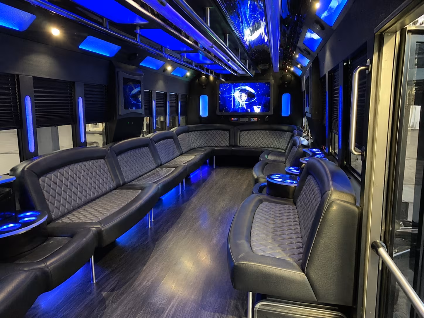 maple grove 28 passenger party bus interior