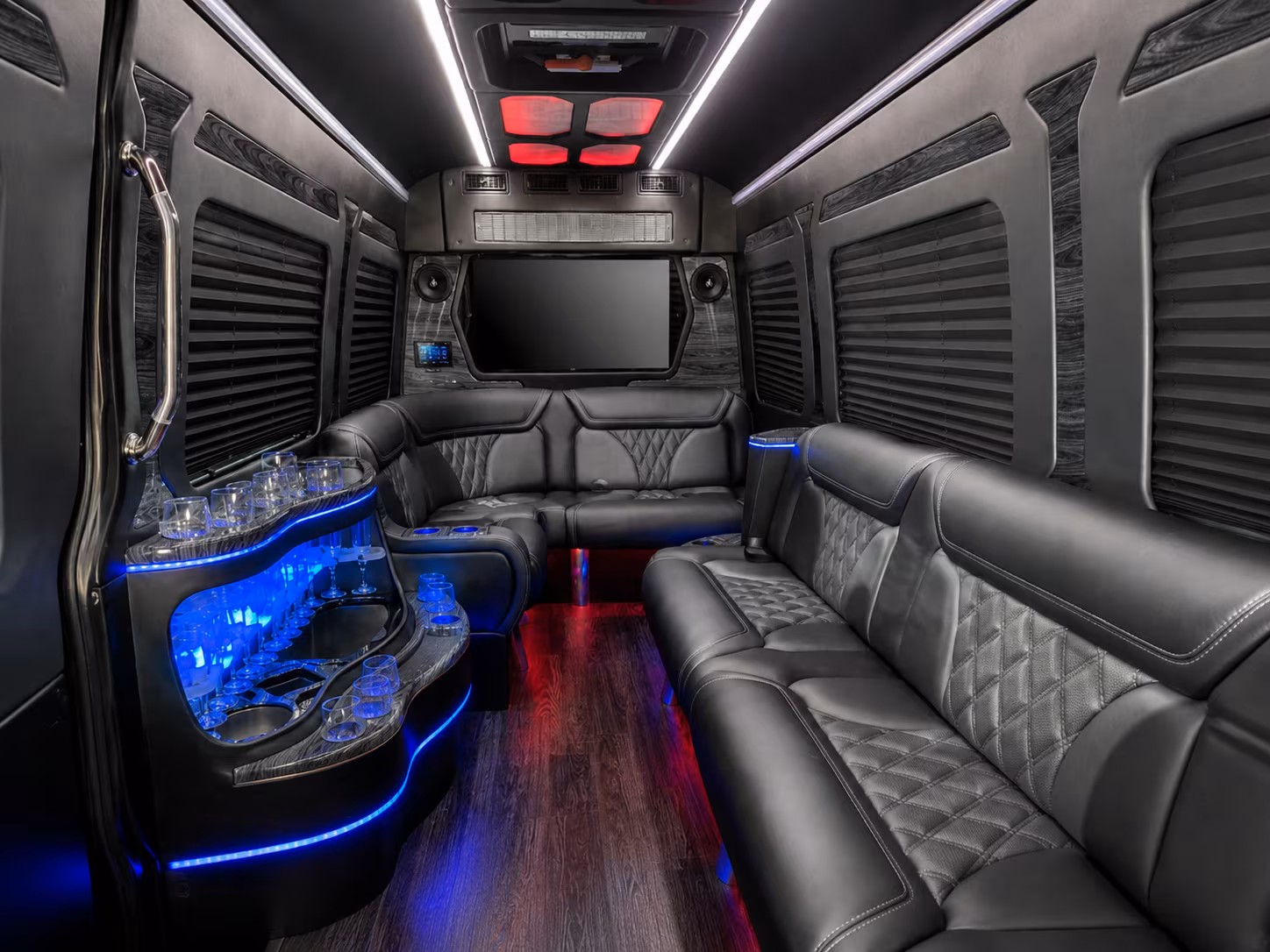 maple grove 30 passenger party bus inside