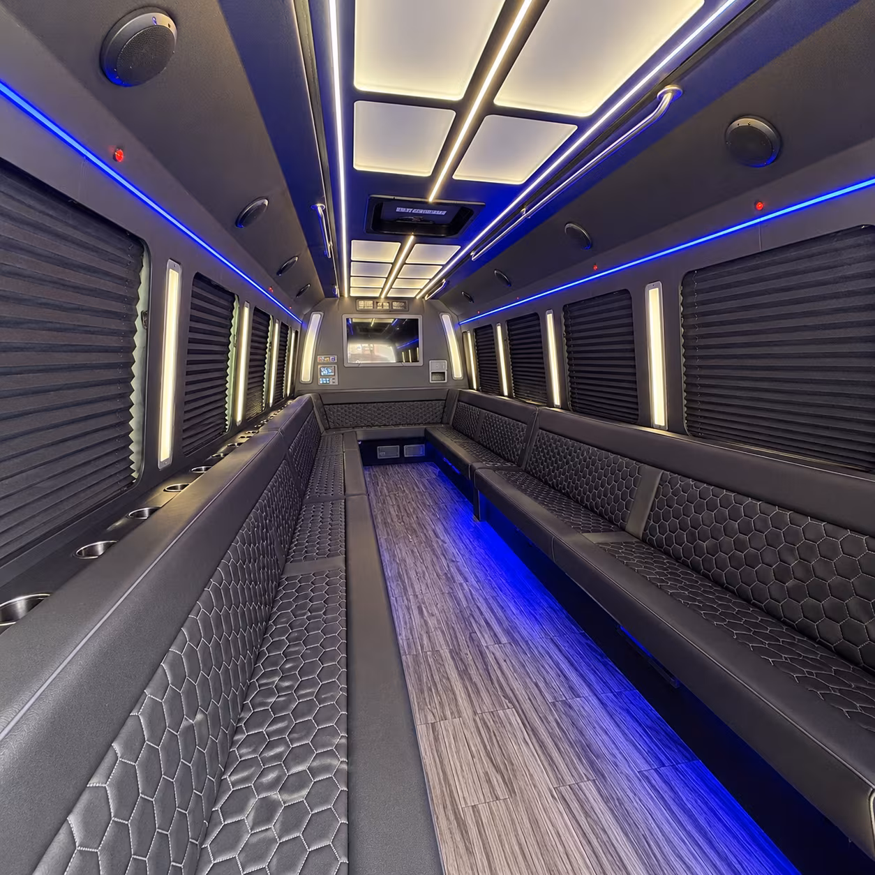 maple grove 30 passenger party bus interior