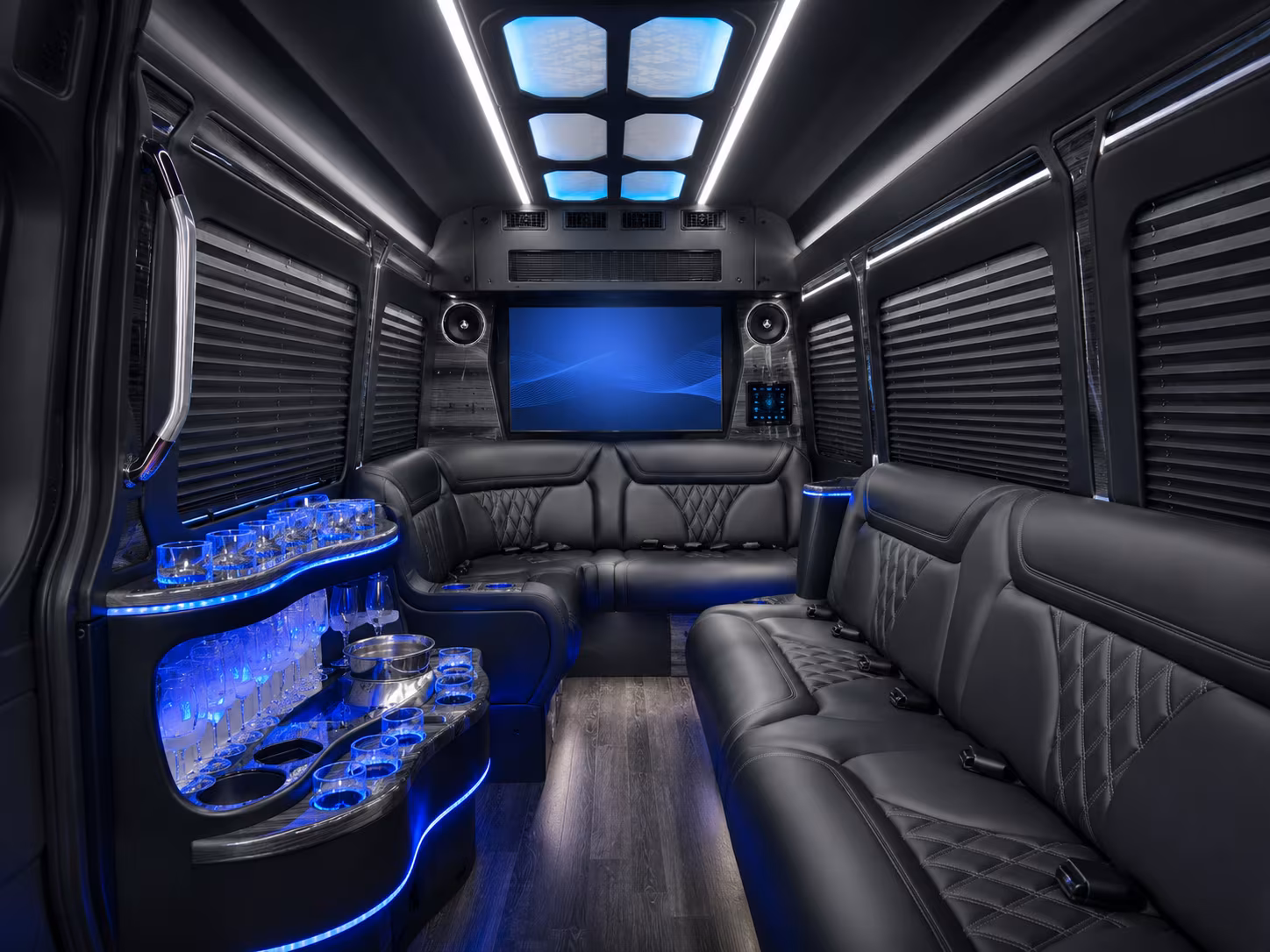 maple grove 40 passenger party bus inside
