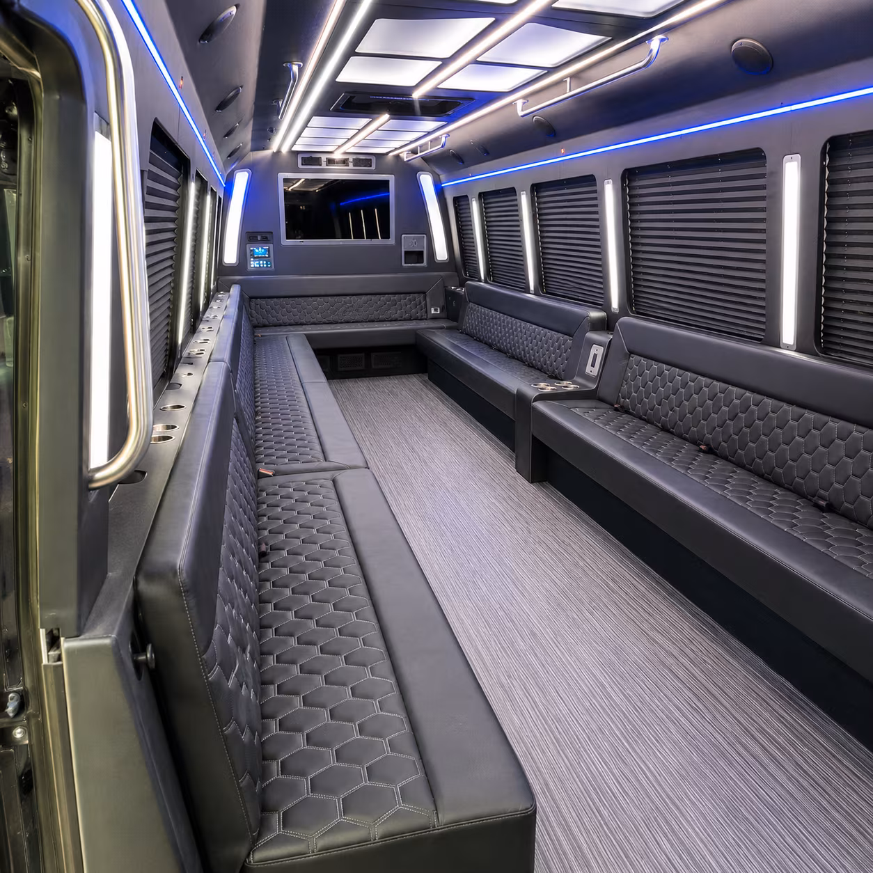 maple grove 40 passenger party bus interior